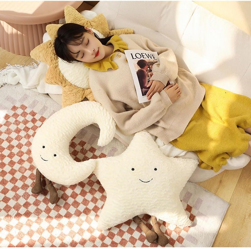 Maxpetus Comfortable Sun Throw Pillow Stars Moon Sofa Cushion Lovely Exquisite Cushion (15.7in, Star) - Image 5